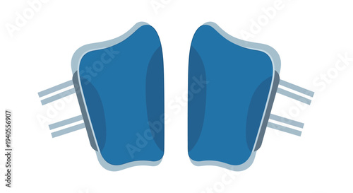 Blue knee pads vector illustration for safety and protection graphic design concept