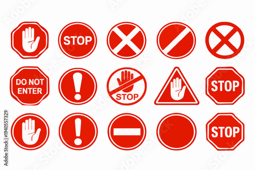 Free Download Red Warning Signs Collection - GFXLoad