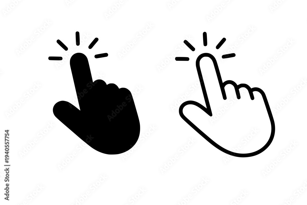 Obraz premium Simple Hand Click Icons Set
