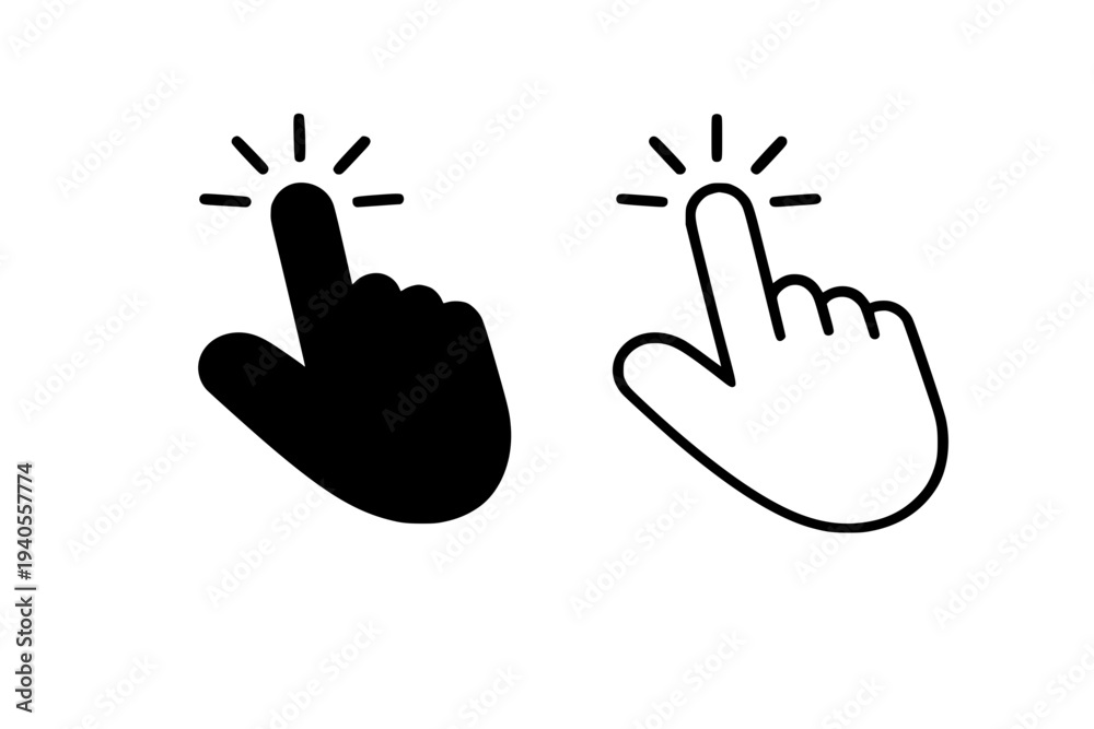 Obraz premium Simple Hand Pointing Icons