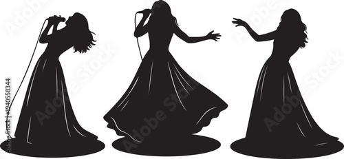 Trendy kpop dancers and singers set. Korean pop culture. Young male and female k-pop idols performance, dance. Modern popular Korea music stars. Flat vector illustrations isolated on white background.