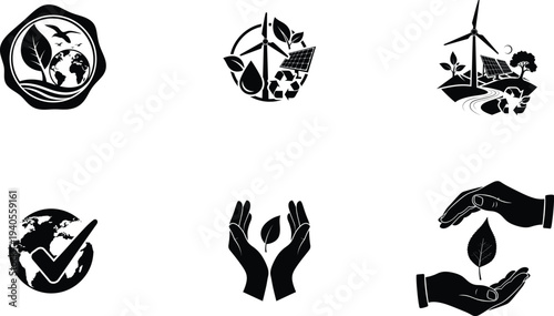 World environment day eco friendly symbols and icons