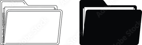A simple illustration of two file folders on a plain background