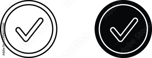 A simple graphic design featuring two checkmark icons on a white background