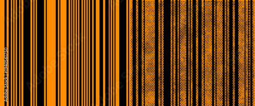 Barcode with vertical black lines of varying widths on yellow background. Eps 10
