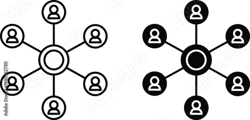 A network of people connected in a modern organizational structure