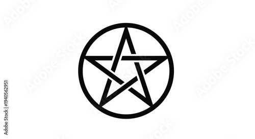 A black pentagram enclosed within a circle stark silhouette