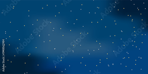  vector background of starry night sky. Soft blend Celestial starry sky of colors with shimmering white stars scattered. For banner, card, print, frame, template