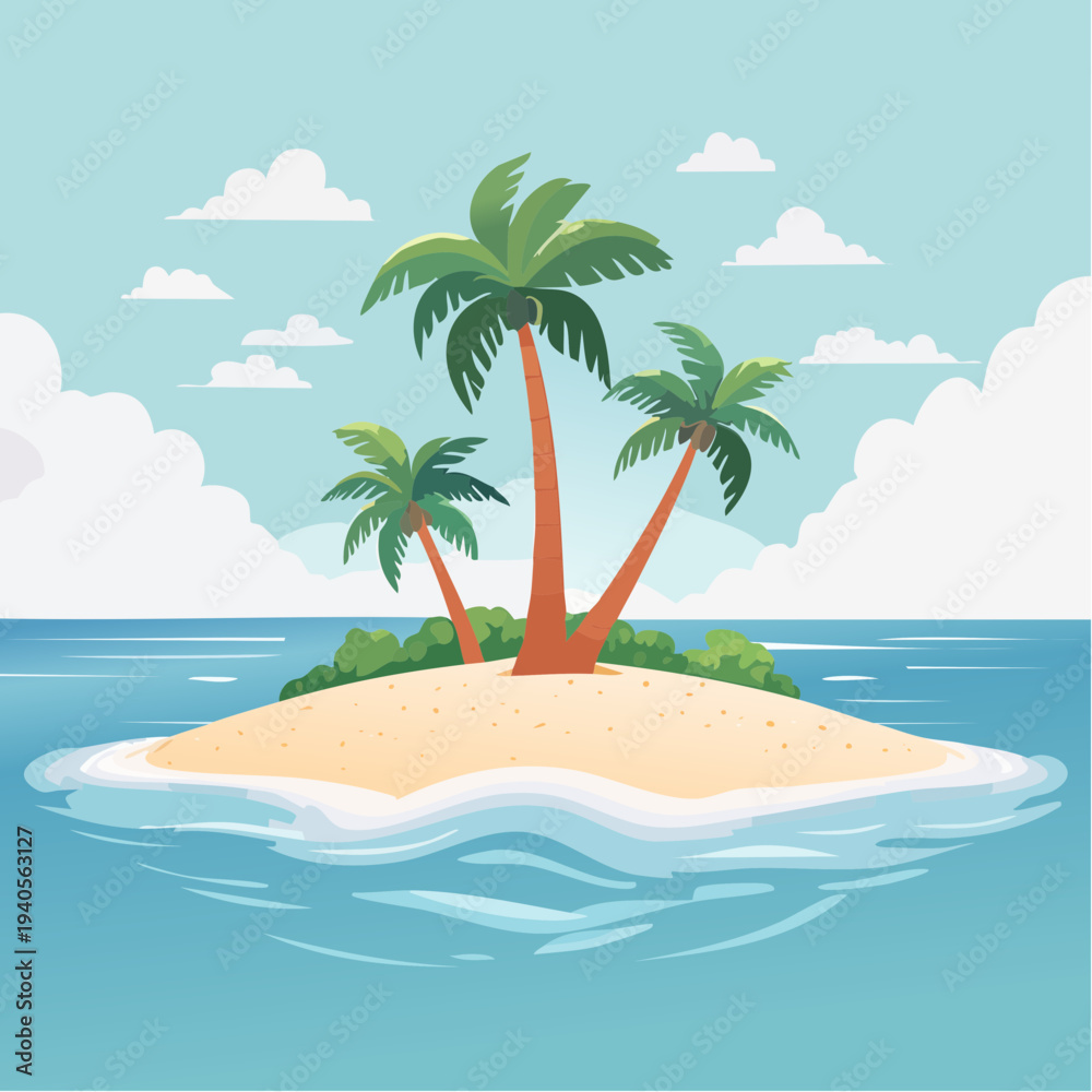 Obraz premium Illustration vectorielle minimaliste de vacances paradisiaques