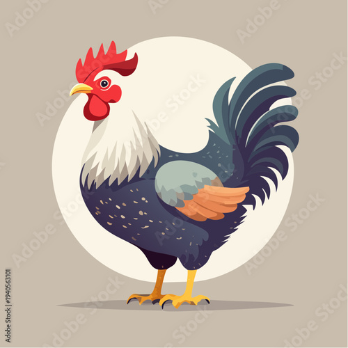 Illustration vectorielle minimaliste de poule