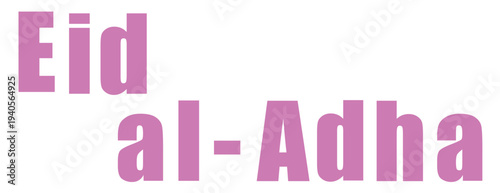 Eid aladha greeting card with pink text
