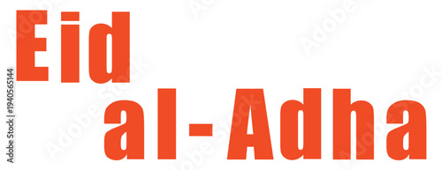 Eid aladha greeting card with red text