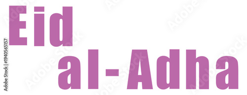 Eid aladha celebration with purple text