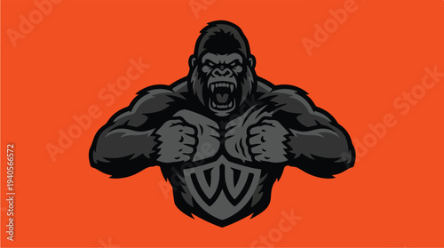 Aggressive Gorilla Mascot Logo Design.