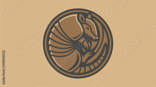 Armadillo Emblem Logo Design.