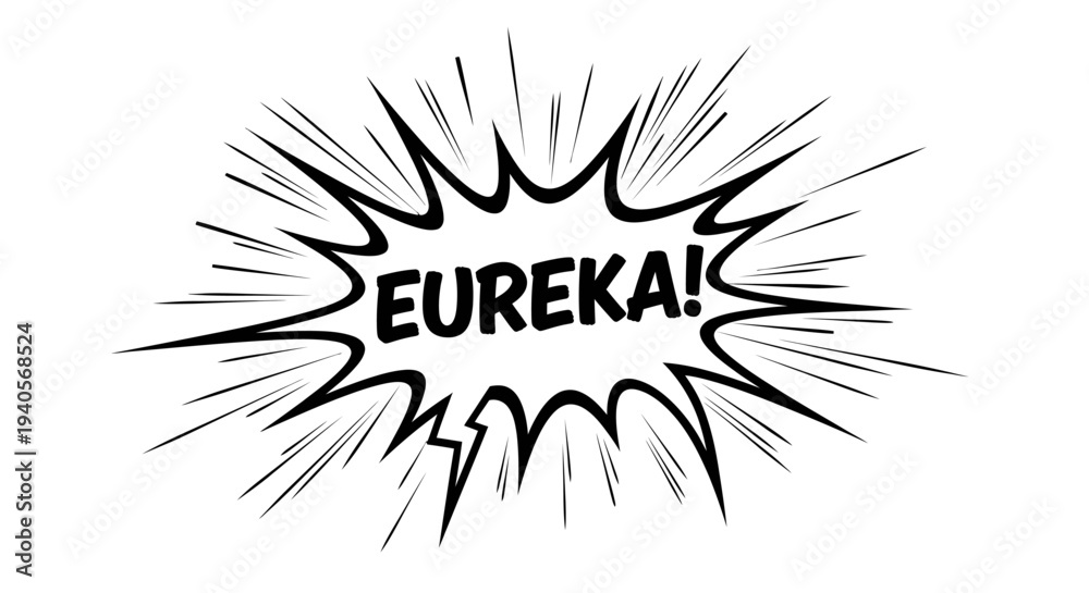 Fototapeta premium EUREKA! text with comic book explosion effect on white