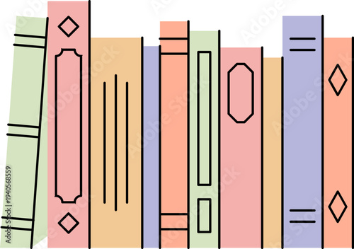 Book stack horizontal line