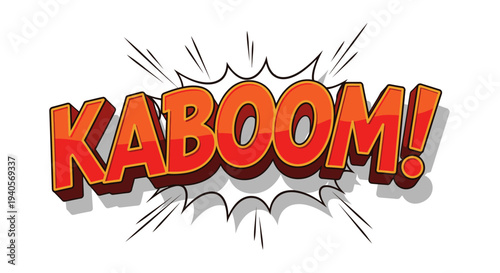 KABOOM! comic book explosion sound effect pop art text