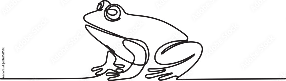 Obraz premium One continuous line drawing of frog.one line vector icon illustration