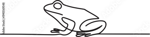 One continuous line drawing of frog.one line vector icon illustration