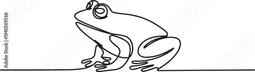One continuous line drawing of frog.one line vector icon illustration