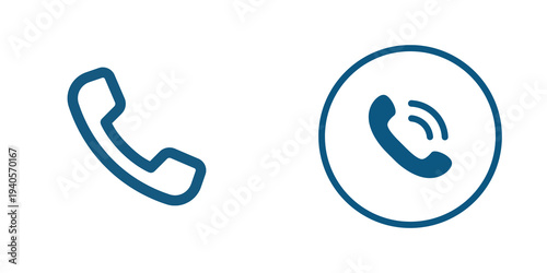 Wallpaper Mural Blue telephone call and ringing icons isolated on transparent background Torontodigital.ca