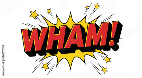 WHAM! comic book pop art sound effect explosion graphic