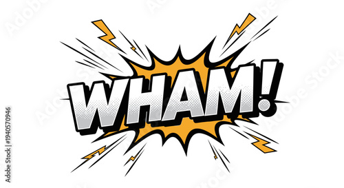 WHAM comic book style speech bubble sound effect