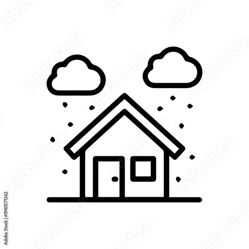 House under stormy weather