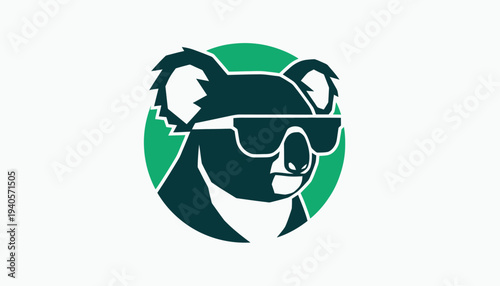 Koala Wearing Sunglasses Logo Design.