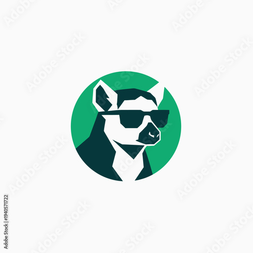 Stylish Cow Wearing Sunglasses Illustration.