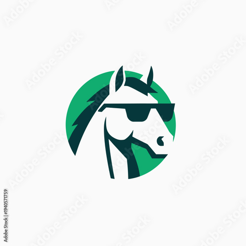 Stylized Horse Head Wearing Sunglasses.