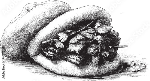 Bao Bun illustration on a white background. This vector illustration can be used in any size you like for advertising, logos, and other work.
