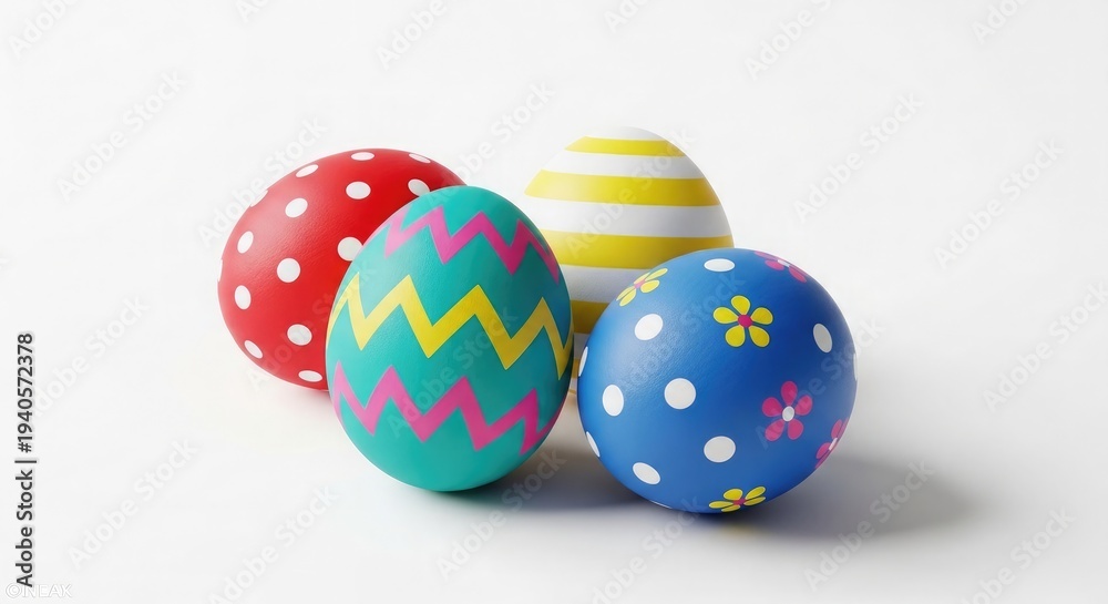 Fototapeta premium Colorful easter eggs with various patterns
