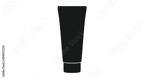 A black tube of cosmetic product simple design silhouette