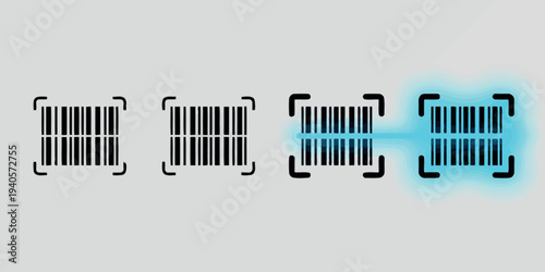 Barcode scanning process progression with digital light effect