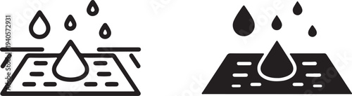 Drain icon set.Water Drainage Rainwater Drain Icon Set, sewer rain water drainage vector symbol on white background
