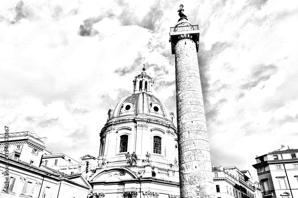 Obraz premium the beautiful church of Santa Maria del Loreto in the center of Rome