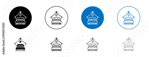 Accomodation icons set. vector illustration