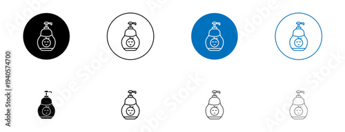 Baby shampoo icons set. vector illustration