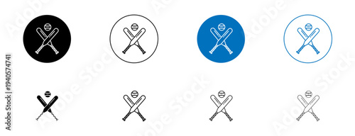 Baseball icons set. vector illustration