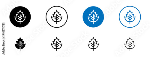 Birch leaf icons set. vector illustration
