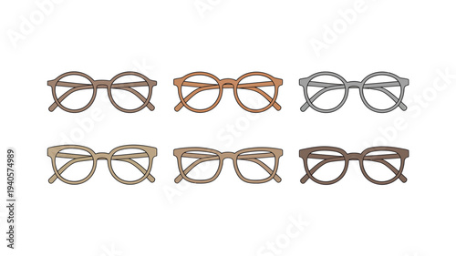 Collection of various stylish eyeglasses with different frame colors and shapes  fashion accessories