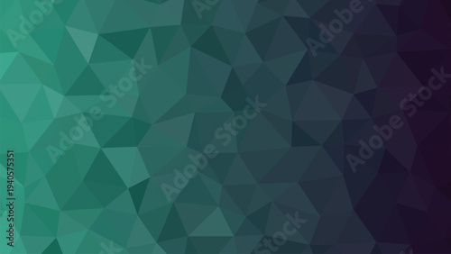 Abstract geometric low poly background with vibrant teal to dark indigo color gradient pattern