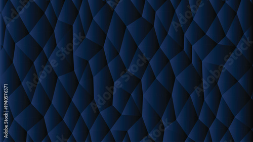 Dark blue abstract geometric polygonal pattern modern minimalist low poly digital art background