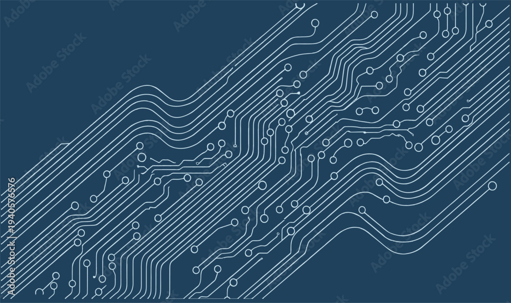 Obraz premium Premium High-Tech Circuit Board Illustration - Abstract Motherboard Conductor Graphics for AI, Semiconductor Digital Infrastructure UI Assets