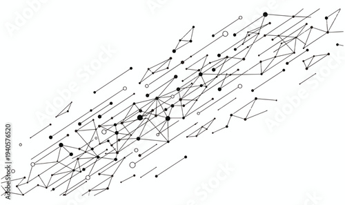 Premium Abstract Network Connectivity Illustration - Geometric Data Node Vector Art for Blockchain, Big Data, AI  Tech UI Assets