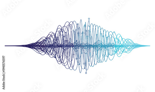 Premium Abstract Sound Waveform Illustration - Gradient Digital Audio Signal Graphics for Music, Podcast  Voice Tech UI Assets