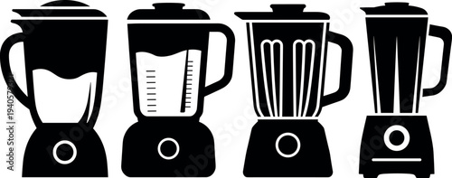 Four different blender designs vector illustration, flat design graphics