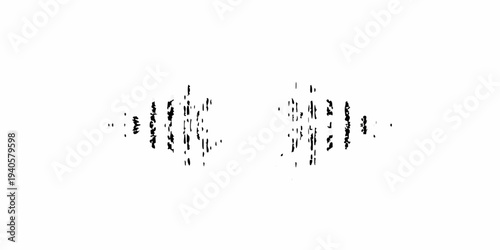Abstract black and white waveform illustration on a white background